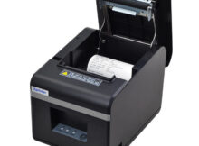 Xprinter XP-N160II thermal receipt printer with paper compartment open