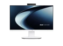Front view of the white ASUS V400 AiO V440VA all-in-one computer