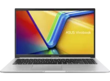 Front view of ASUS Vivobook 15 M1502 in Cool Silver with open display
