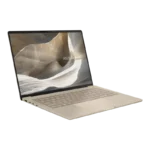 ASUS Zenbook A14 UX3407 in Zabriskie Beige, open at an angle