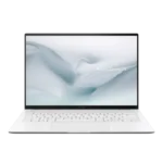 Front view of ASUS Zenbook S14 UX5406 in Scandinavian White with open display