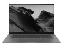 Front view of ASUS Zenbook S16 UM5606 in Antrim Gray with open display